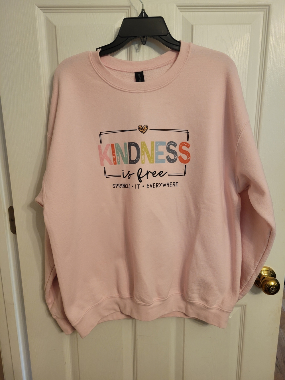 Gildan Pink 'Kindness is Free' Crewneck Sweatshirt